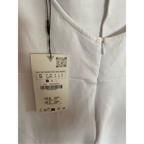 Zara NWT women’s white one piece jumpsuit size small - Picture 7 of 7